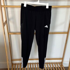 Adidas Womens Black Joggers with White Stripes